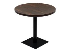 Mesa de bar bistró MDF y acero redonda fresno oscuro 80x75 cm ES887399