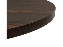Mesa de bar bistró MDF y acero redonda fresno oscuro 80x75 cm ES887399