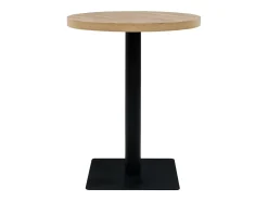 Mesa de bar bistró MDF y acero redonda 60x75 cm color roble