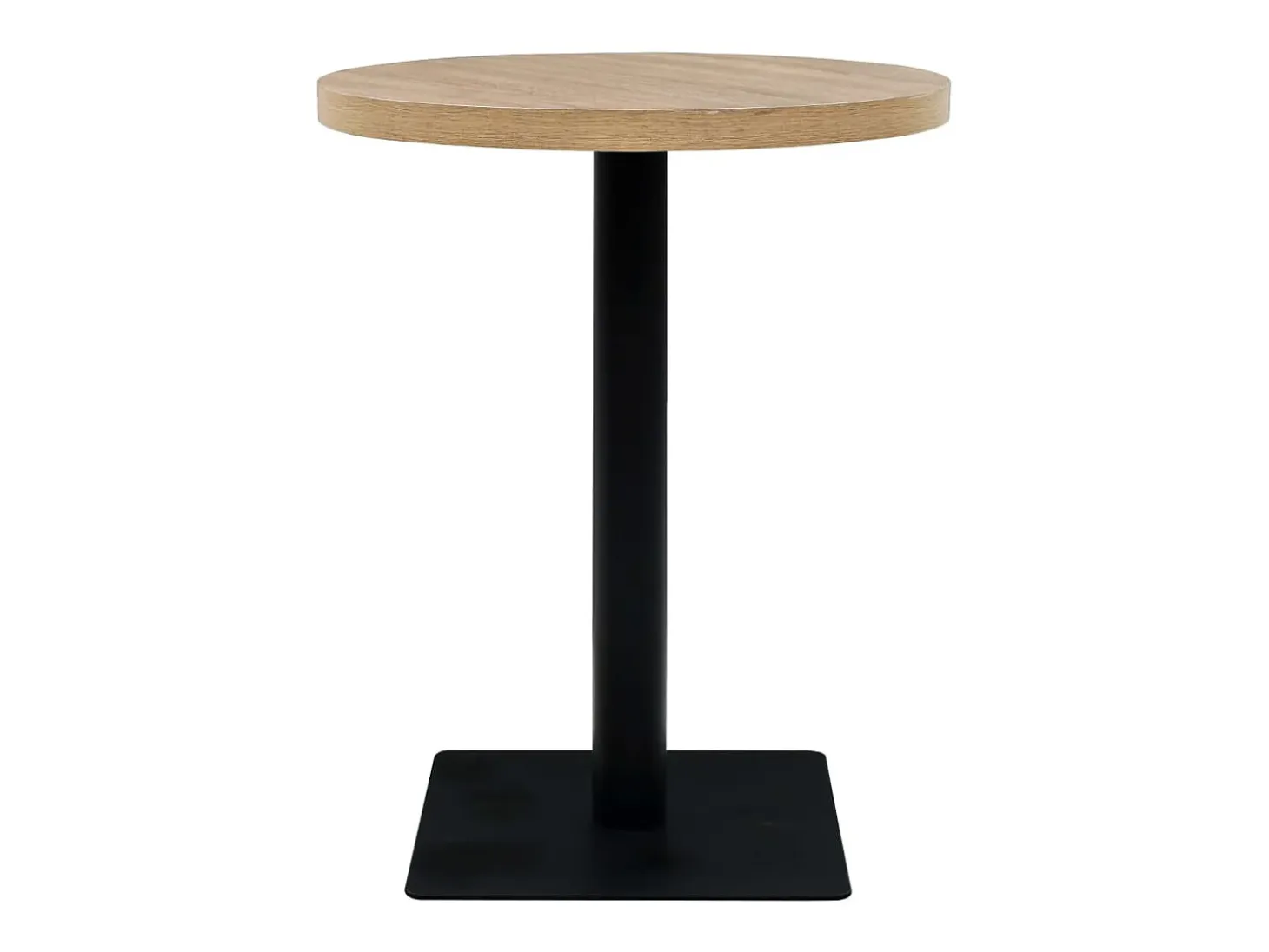 Mesa de bar bistró MDF y acero redonda 60x75 cm color roble