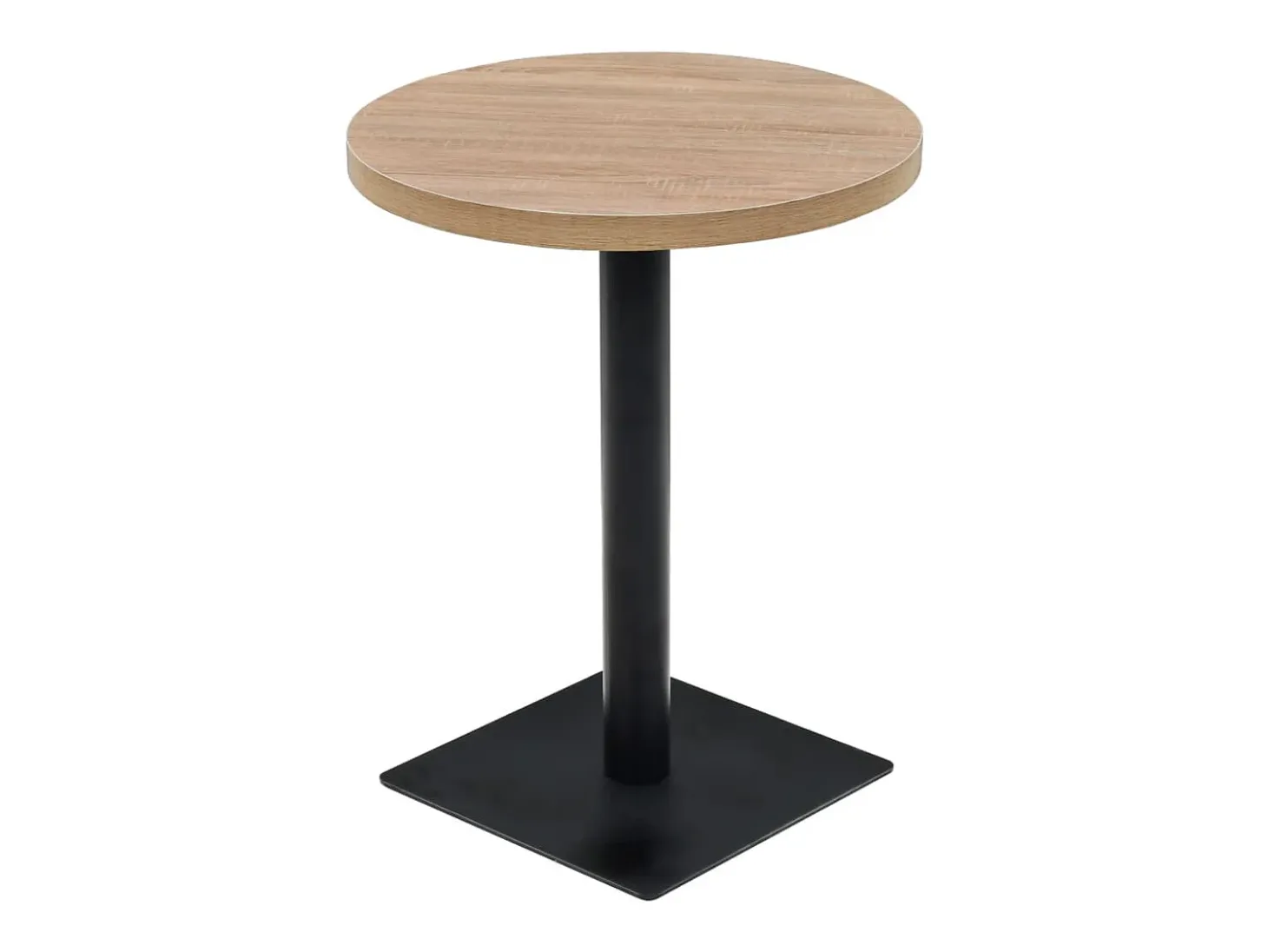 Mesa de bar bistró MDF y acero redonda 60x75 cm color roble