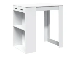 Mesa de bar blanca 102x70x103,5 cm madera de ingeniería