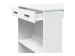 Mesa de bar blanca 102x70x103,5 cm madera de ingeniería