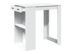Mesa de bar blanca 102x70x103,5 cm madera de ingeniería