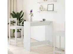 Mesa de bar blanca 102x50x103,5 cm madera de ingeniería