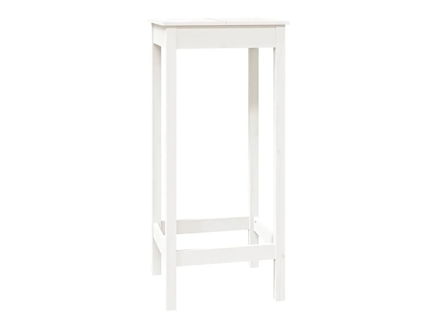 Mesa de bar blanca 50x50x110 cm madera maciza de pino
