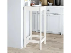Mesa de bar blanca 50x50x110 cm madera maciza de pino