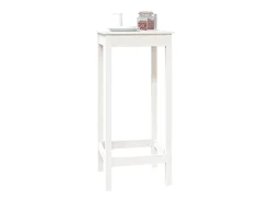 Mesa de bar blanca 50x50x110 cm madera maciza de pino