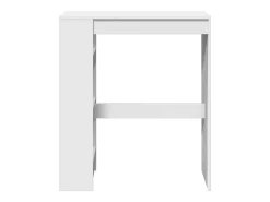 Mesa de bar blanca y estantes 90x40x103,5 cm madera de ingeniería