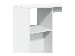 Mesa de bar blanca y estante 124x46x103,5 cm madera de ingeniería