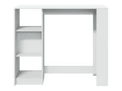 Mesa de bar blanca y estante 124x46x103,5 cm madera de ingeniería