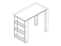 Mesa de bar blanco 57x117x106
