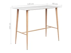 Mesa de bar blanco 120x60x105 cm ES472114