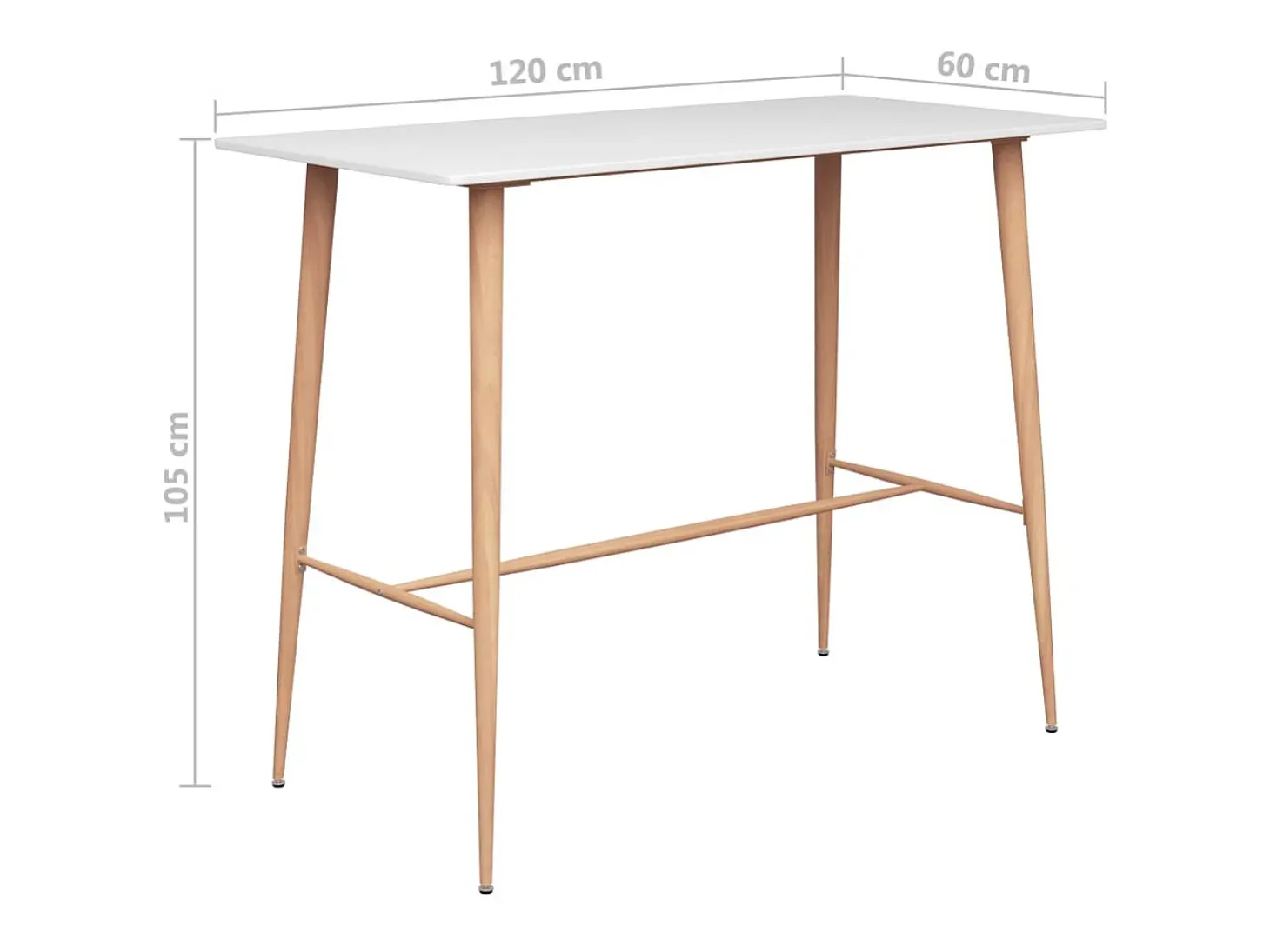Mesa de bar blanco 120x60x105 cm ES472114