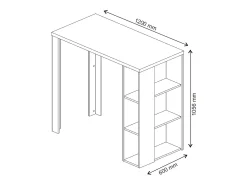 Mesa de bar blanco 120x60x105.6 noel
