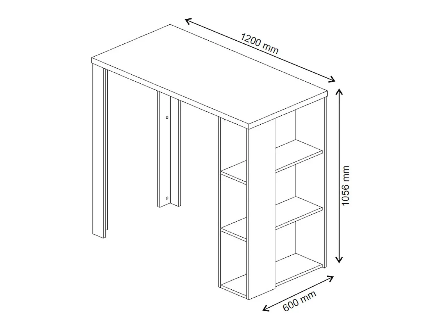 Mesa de bar blanco 120x60x105.6 noel