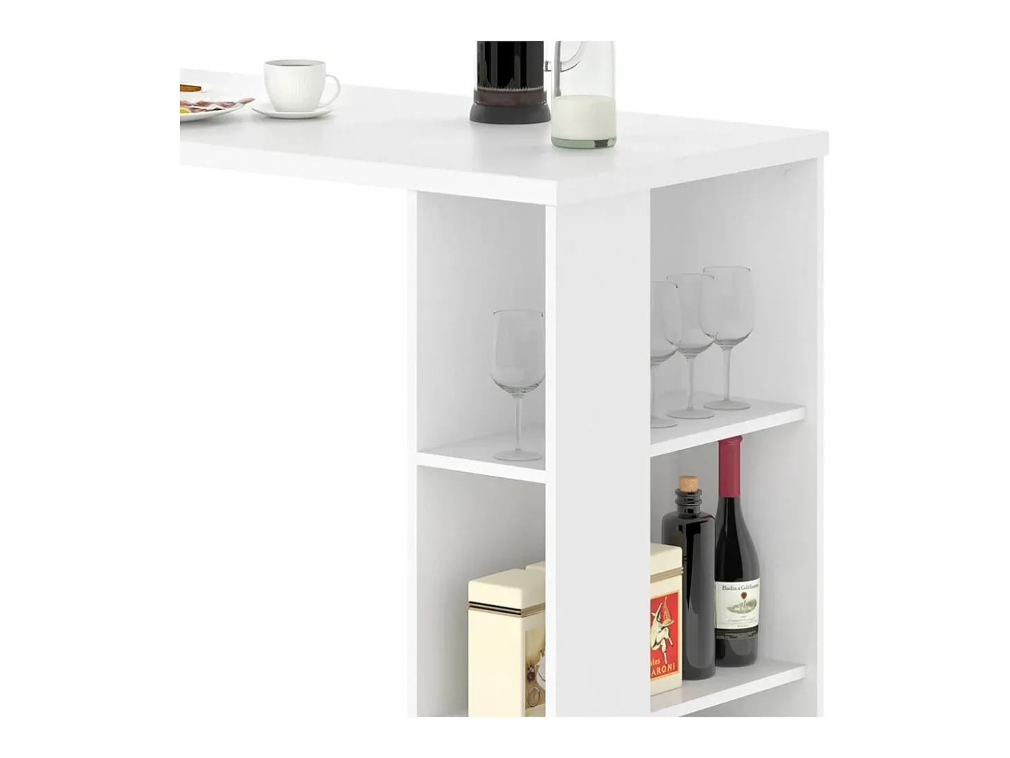 Mesa de bar blanco 120x60x105.6 noel