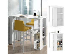 Mesa de bar blanco 120x60x105.6 noel