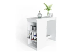 Mesa de bar blanco 115x50x104.6 ross