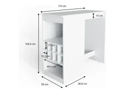Mesa de bar blanco 115x50x104.6 ross