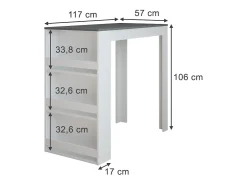 Mesa de bar blanco/antracita 57x117x106 repose