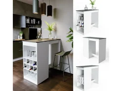 Mesa de bar blanco/antracita 115x50x104.6 ross