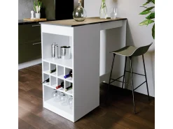 Mesa de bar blanco/antracita 115x50x104.6 ross