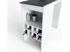 Mesa de bar blanco/antracita 115x50x104.6 ross