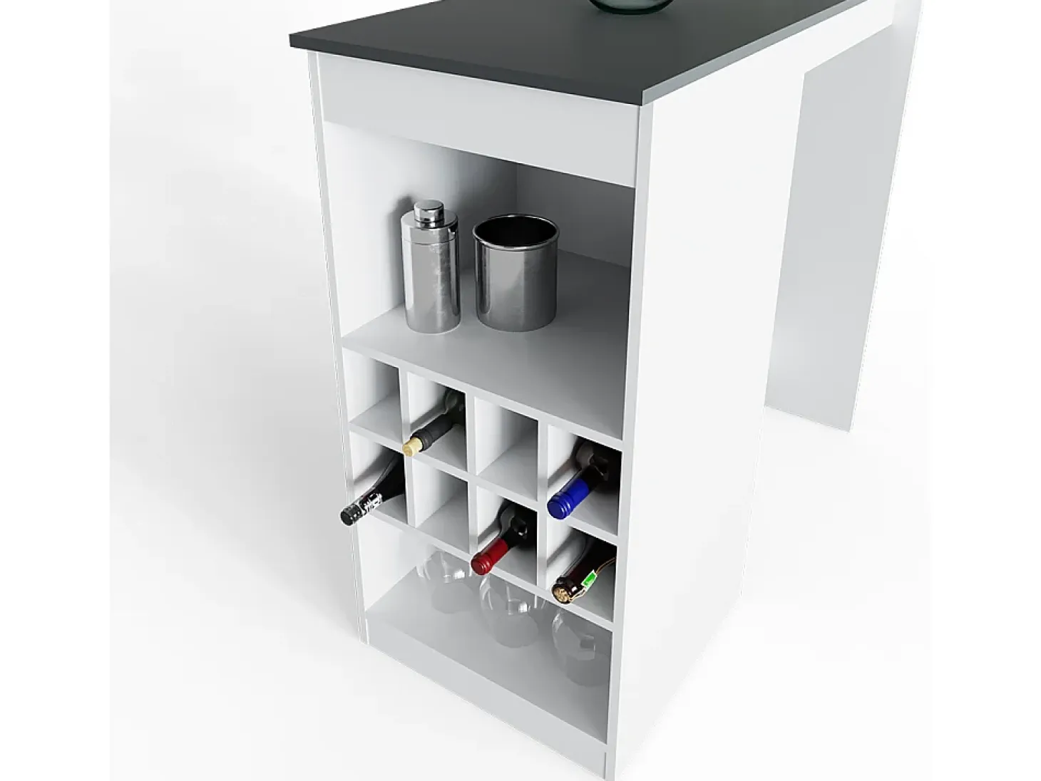 Mesa de bar blanco/antracita 115x50x104.6 ross