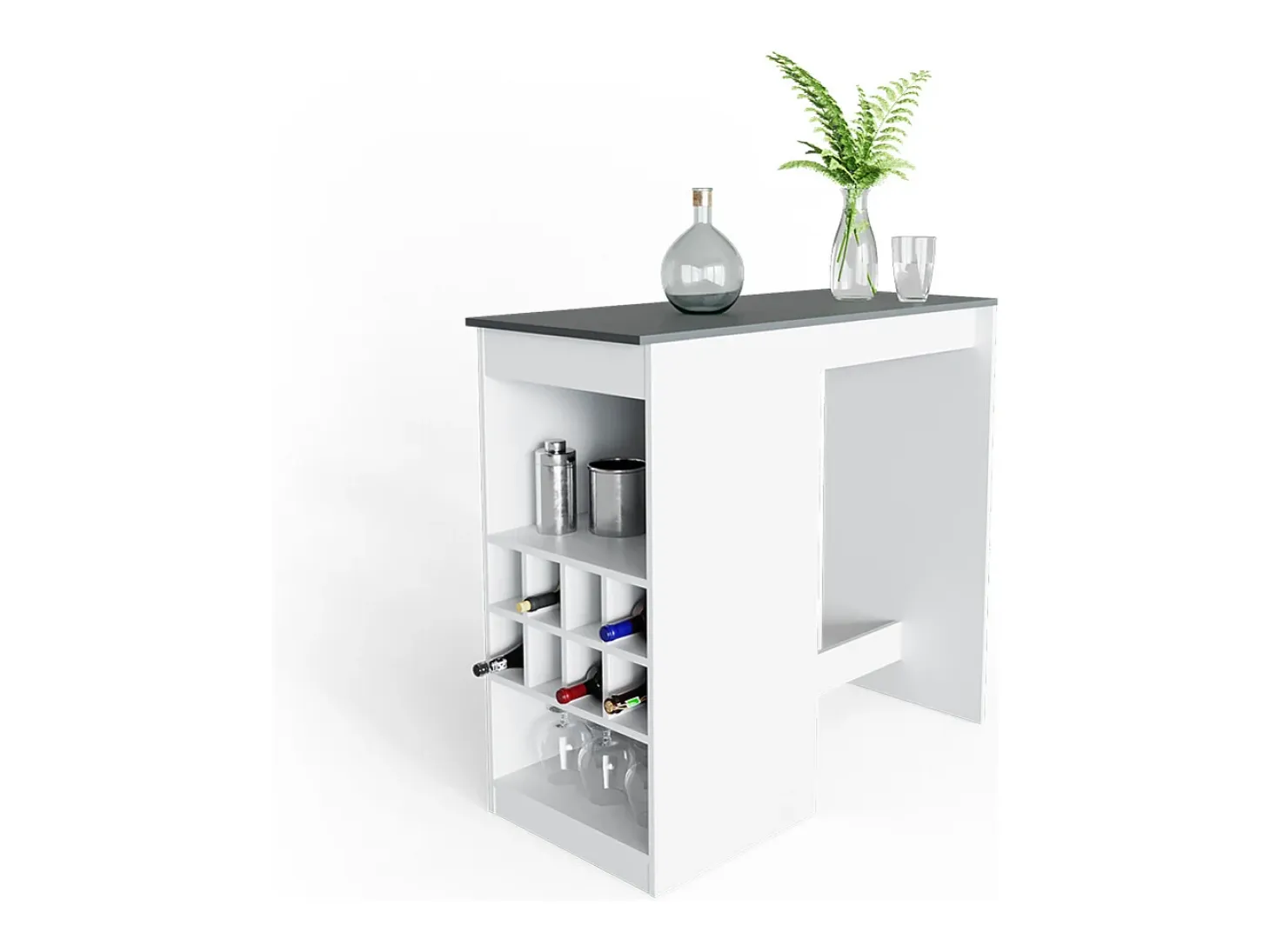 Mesa de bar blanco/antracita 115x50x104.6 ross