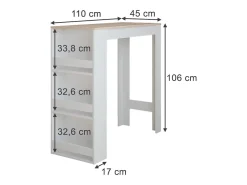 Mesa de bar blanco/sonoma 45x110x106 repose