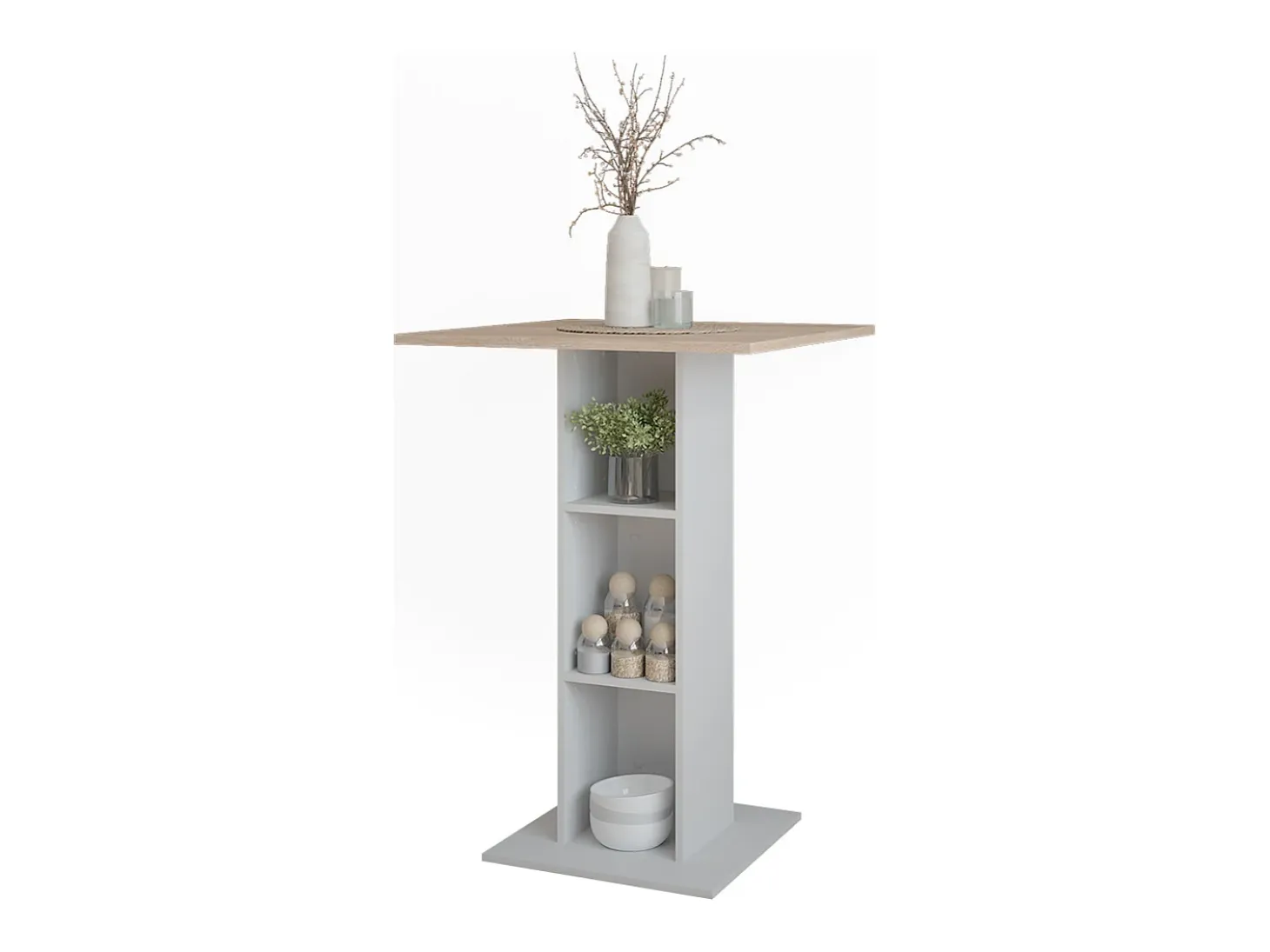Mesa de bar blanco/sonoma 75x75x106 repose