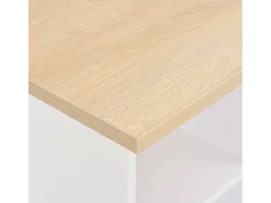 Mesa de bar color blanco y roble Sonoma 60x60x110 cm