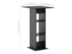 Mesa de bar color negro 60x60x110 cm