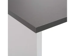 Mesa de bar con 2 encimera blanca y gris 130x40x120 cm