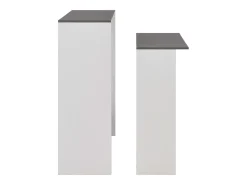 Mesa de bar con 2 encimera blanca y gris 130x40x120 cm