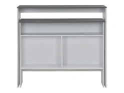 Mesa de bar con 2 encimera blanca y gris 130x40x120 cm