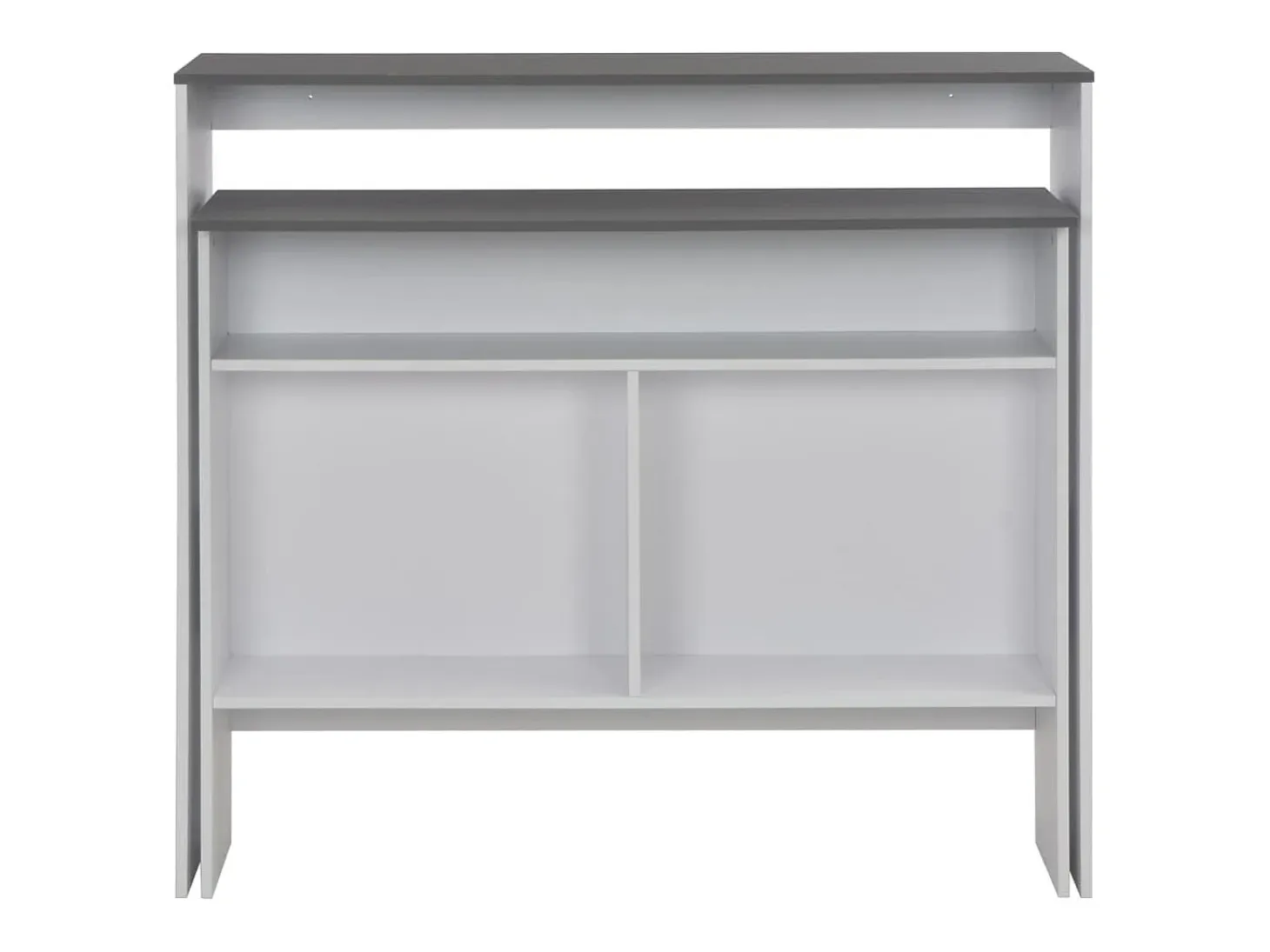 Mesa de bar con 2 encimera blanca y gris 130x40x120 cm