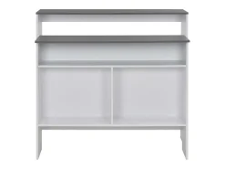 Mesa de bar con 2 encimera blanca y gris 130x40x120 cm