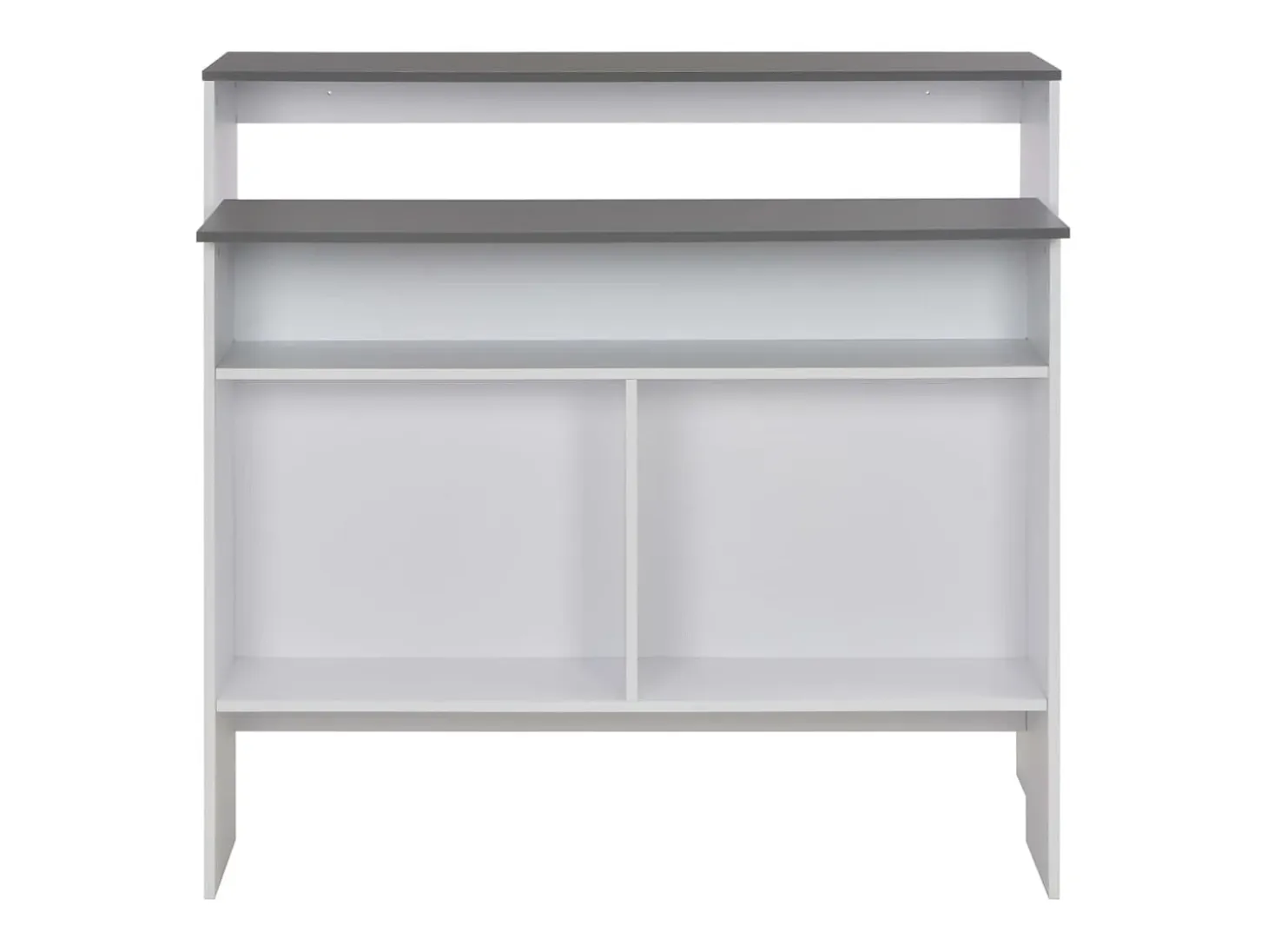 Mesa de bar con 2 encimera blanca y gris 130x40x120 cm