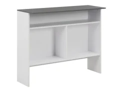 Mesa de bar con 2 encimera blanca y gris 130x40x120 cm