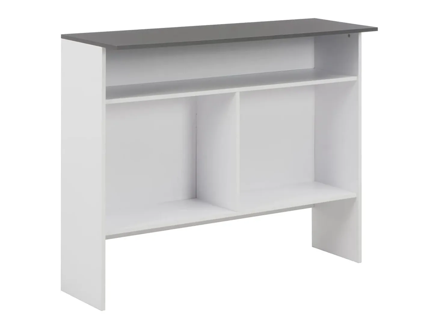 Mesa de bar con 2 encimera blanca y gris 130x40x120 cm