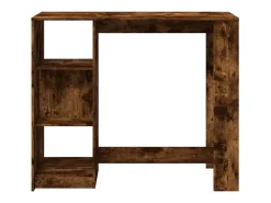 Mesa de bar con estante de madera de ingeniería de roble ahumado