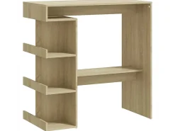 Mesa de bar con estante de almacenamiento Roble Sonoma Madera de ingeniería