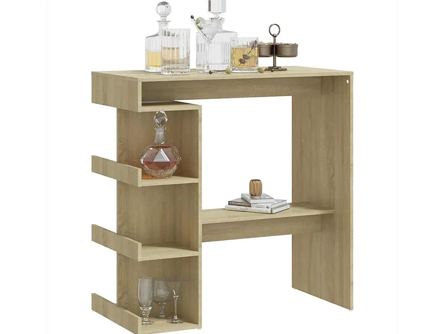 Mesa de bar con estante de almacenamiento Roble Sonoma Madera de ingeniería