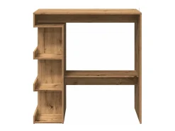 Mesa de bar con estante de almacenamiento, roble hecho a mano