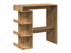 Mesa de bar con estante de almacenamiento, roble hecho a mano
