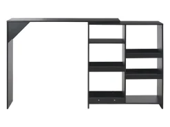Mesa de bar con estante extraíble Negra 138x39x110 cm