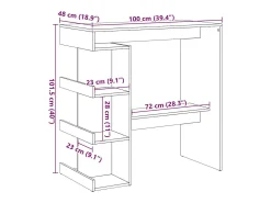 Mesa de bar con estante madera envejecida 100x48x101,5 cm