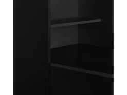 Mesa de bar con estantería alta negra 115x59x200 cm